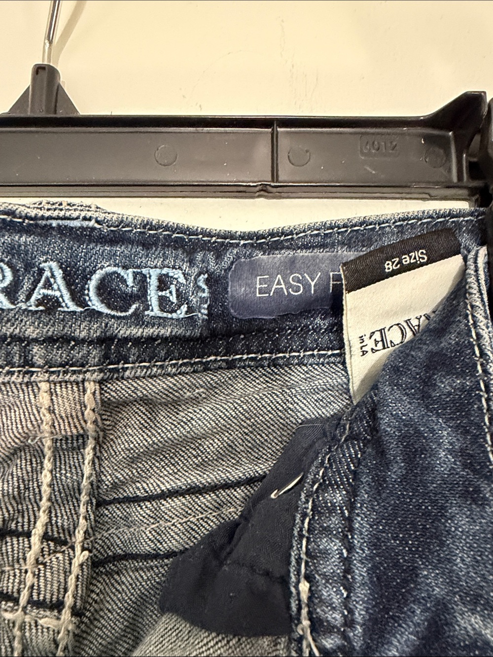 Gracie Dark Wash Embroidered Pocket Denim shorts - Picture 2 of 4